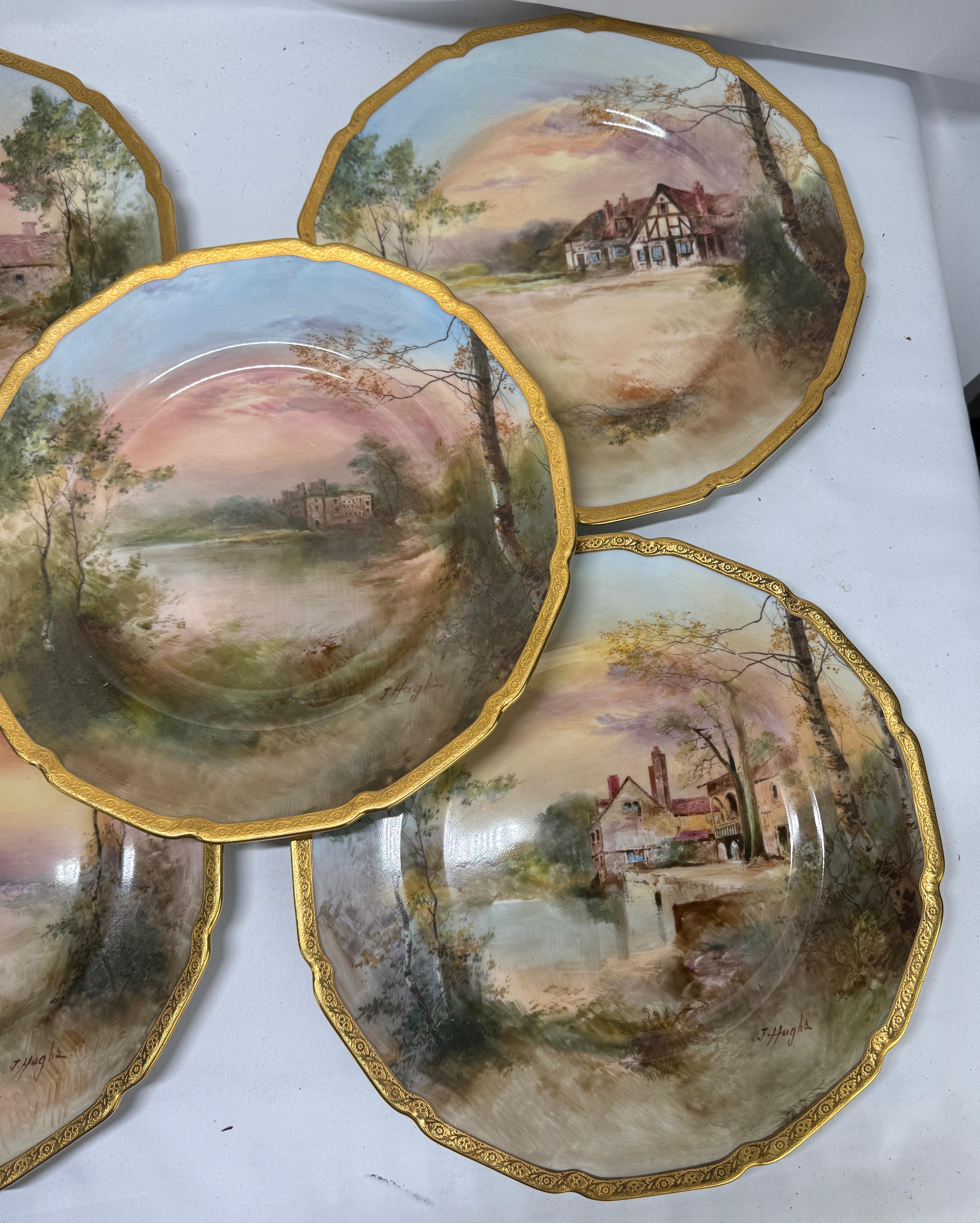 12 Royal Doulton “Shakespeare’s Country” Cabinet Plates by J. Hughs C. 1902-22 For Sale 2