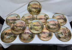 12 Royal Doulton “Shakespeare’s Country” Cabinet Plates by J. Hughs C. 1902-22