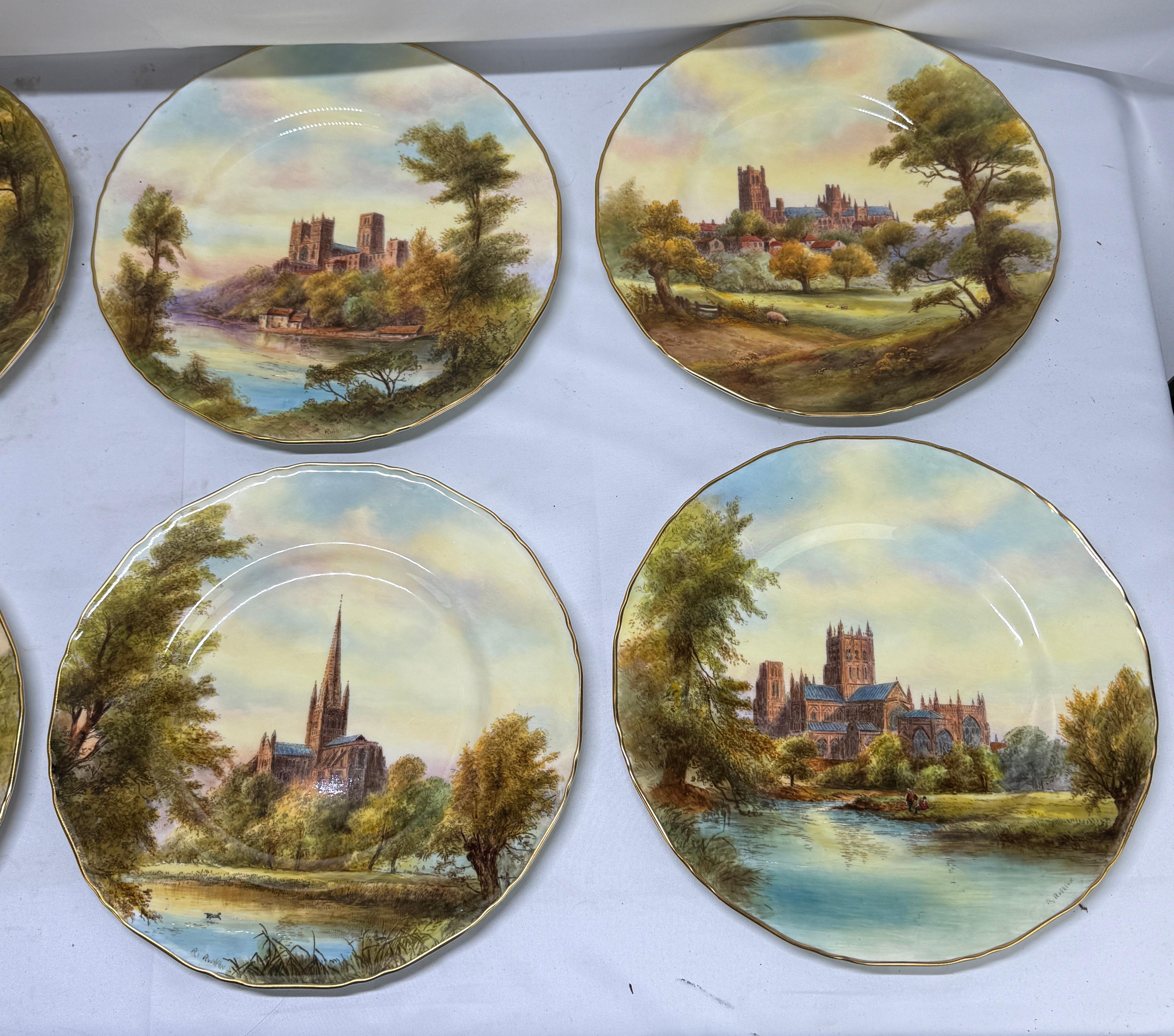 12 Royal Worcester Hand-Painted Porcelain 