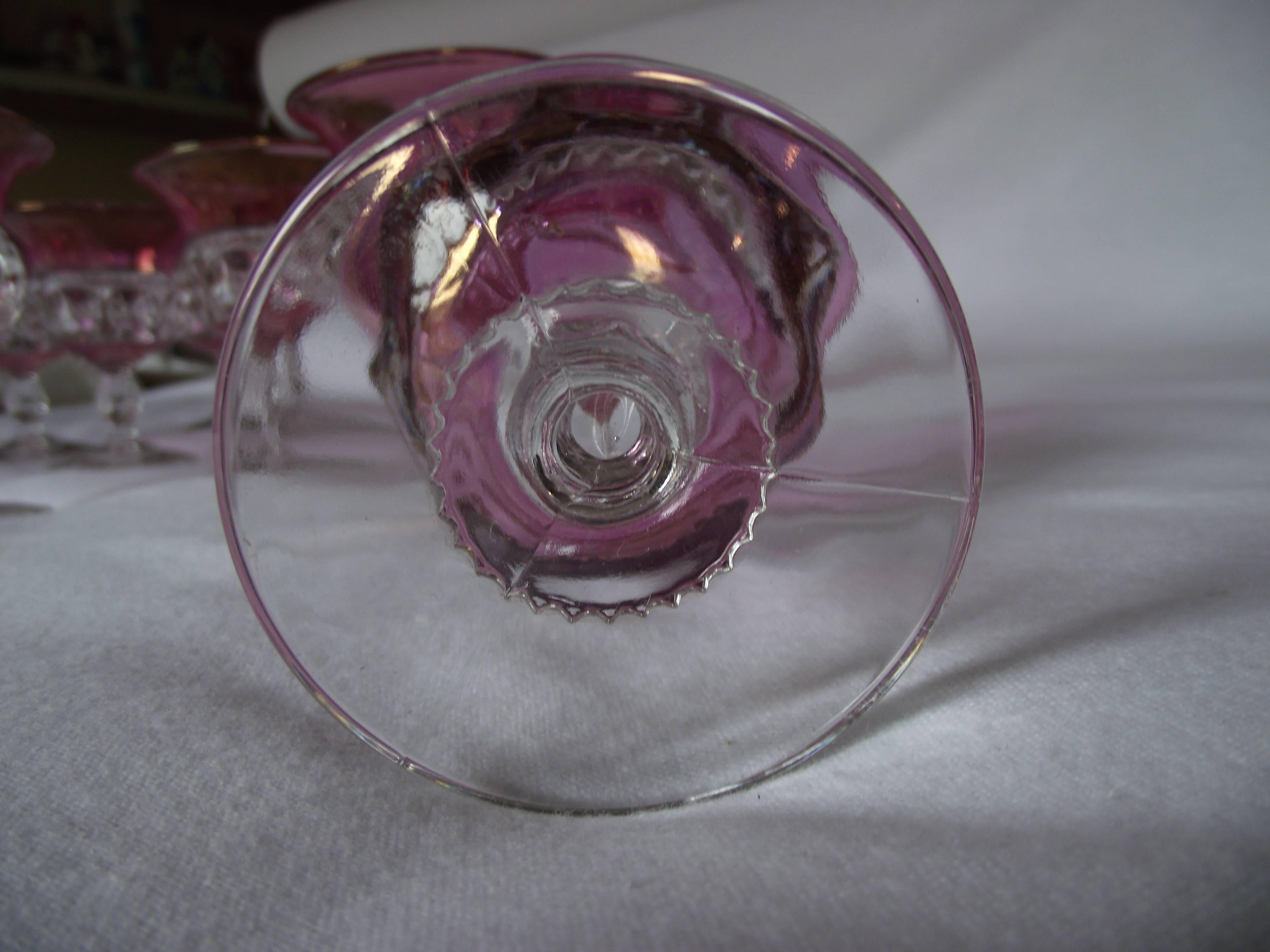 Early 20th Century 12 Ruby Flashed Glasses For Sale