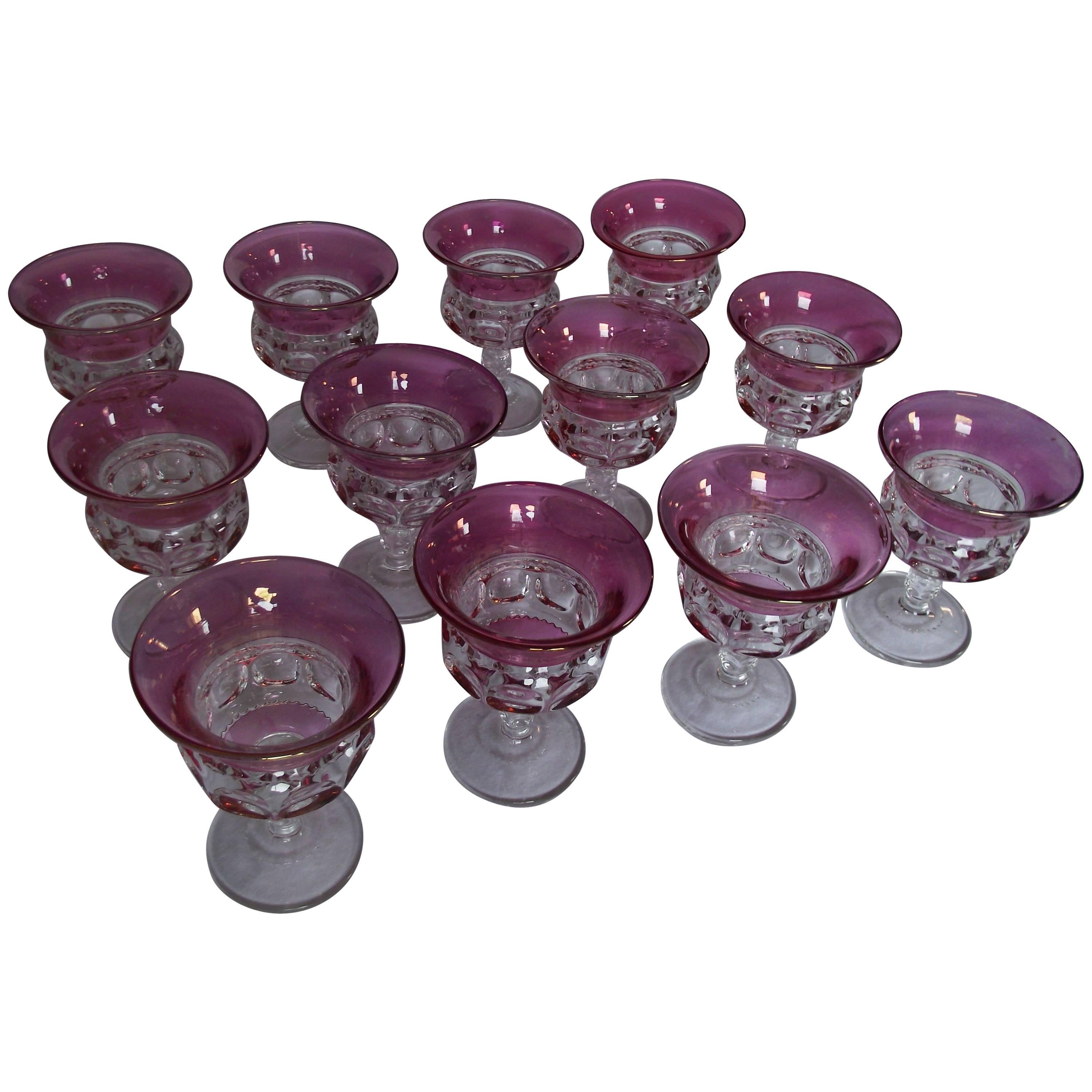 12 Ruby Flashed Glasses For Sale