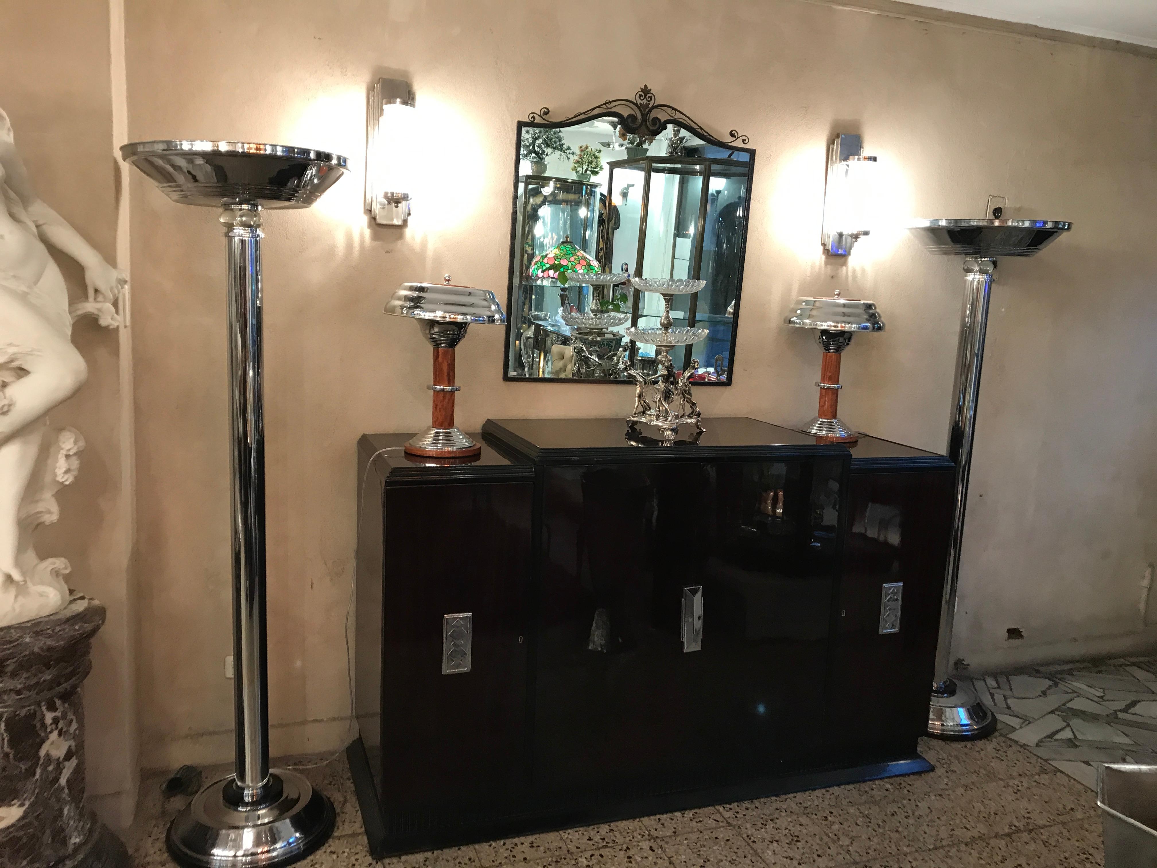 12 Sconces in Chrome and Glass, Style, Art Deco, Year, 1930, German For Sale 7