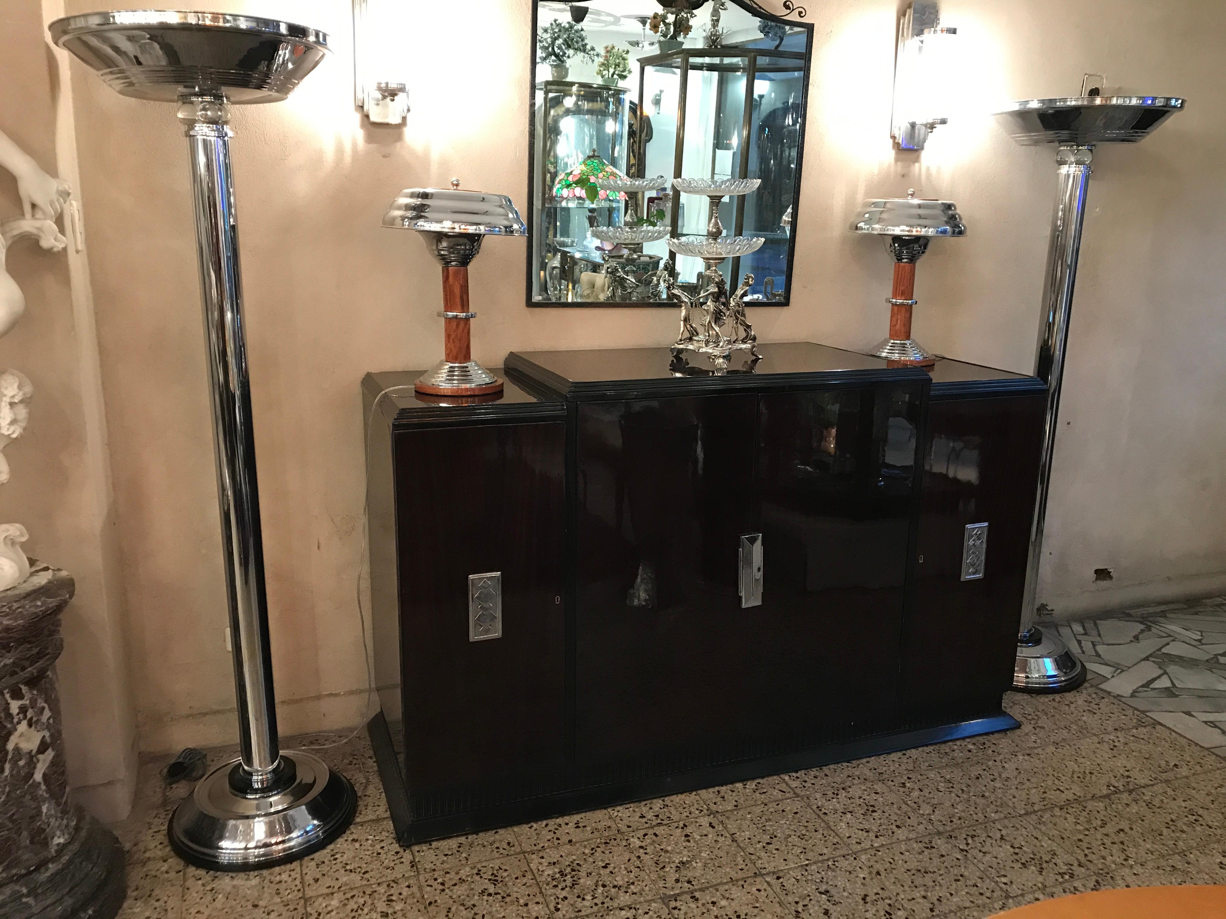 12 Sconces in Chrome and Glass, Style, Art Deco, Year, 1930, German For Sale 1