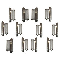 12 Sconces in Chrome and Glass, Style, Art Deco, Year, 1930, German