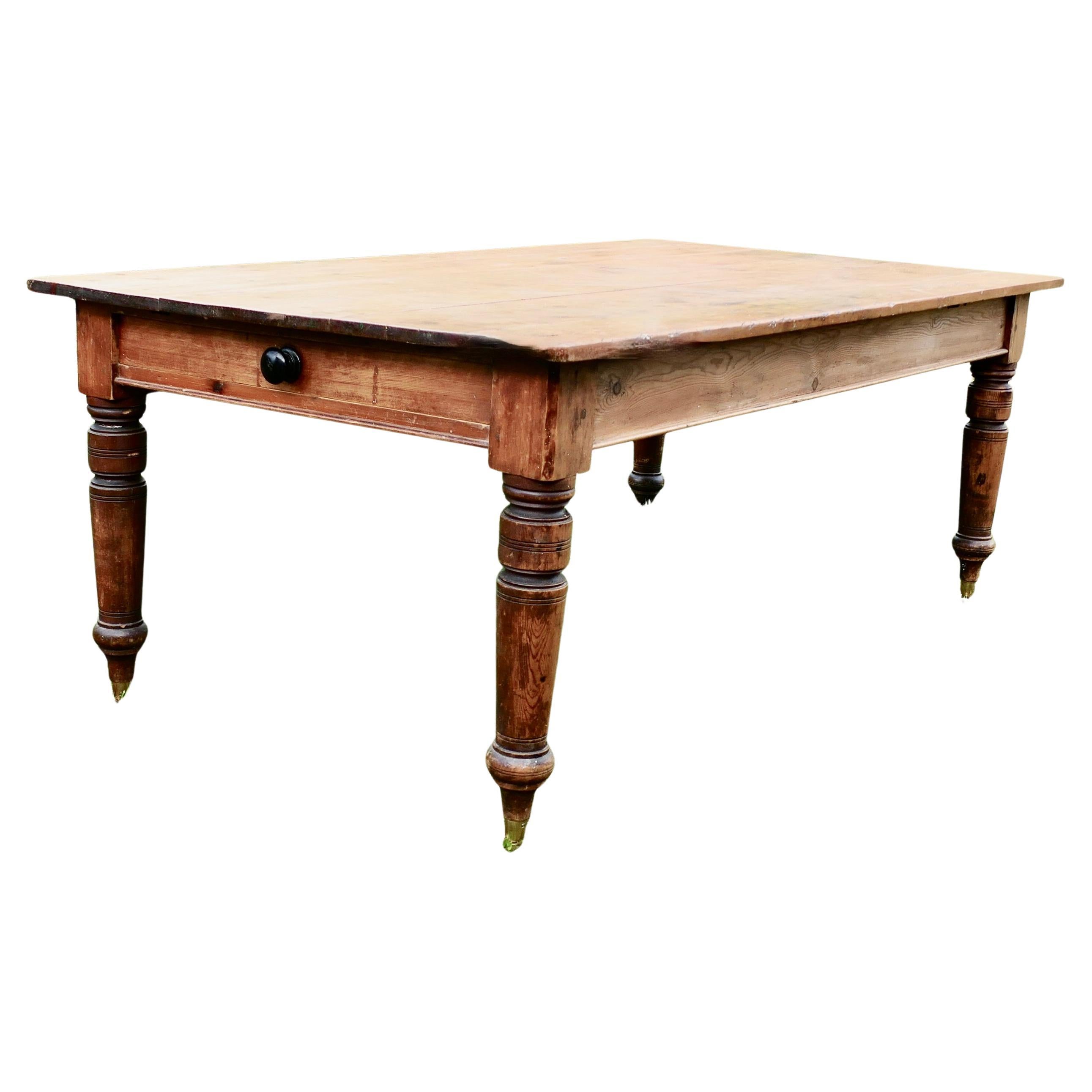 12 Seater Victorian Pine Farmhouse Table For Sale at 1stDibs