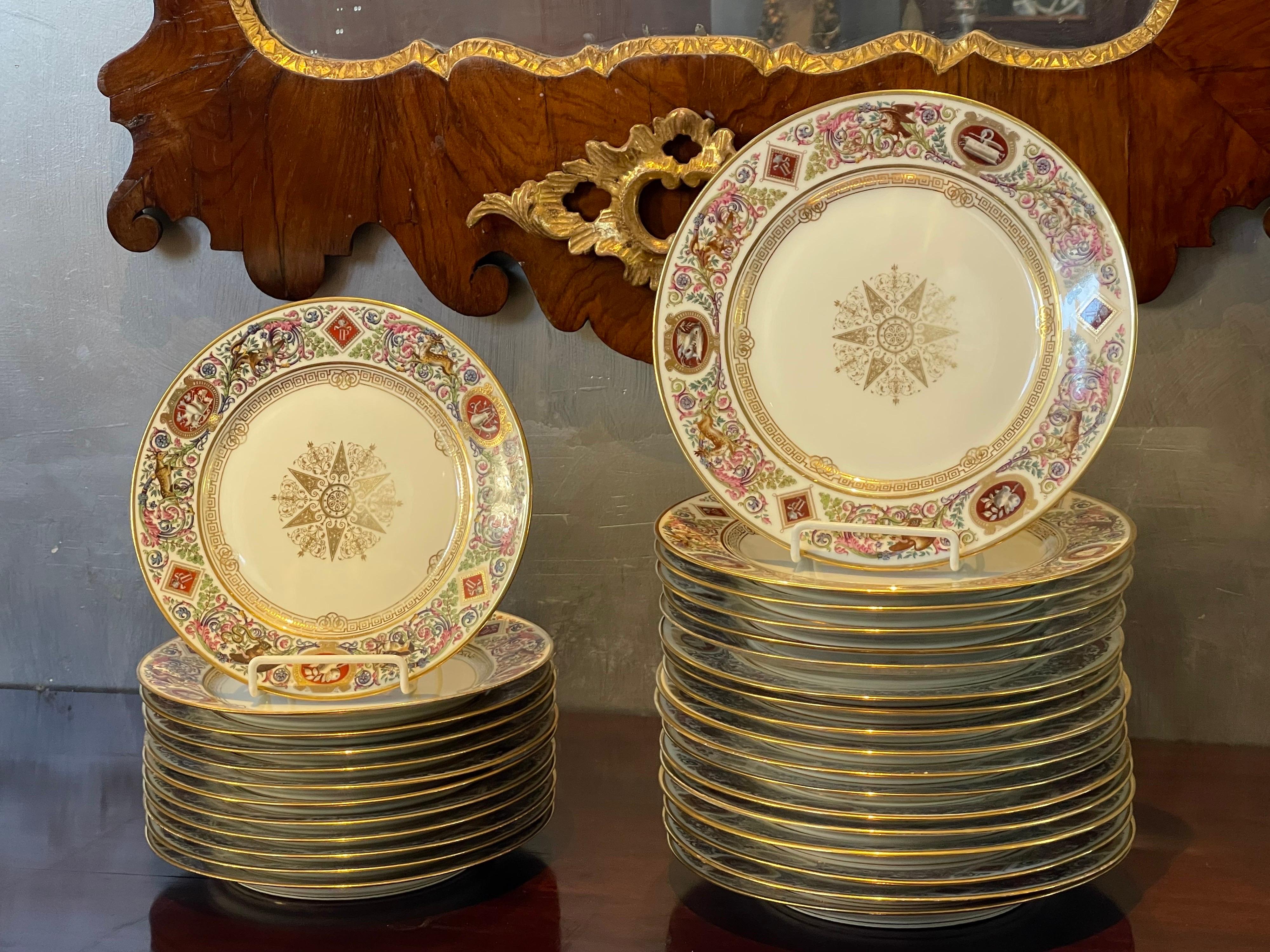 12 Sevres Louis Philippe Hunting Plates For Sale 5