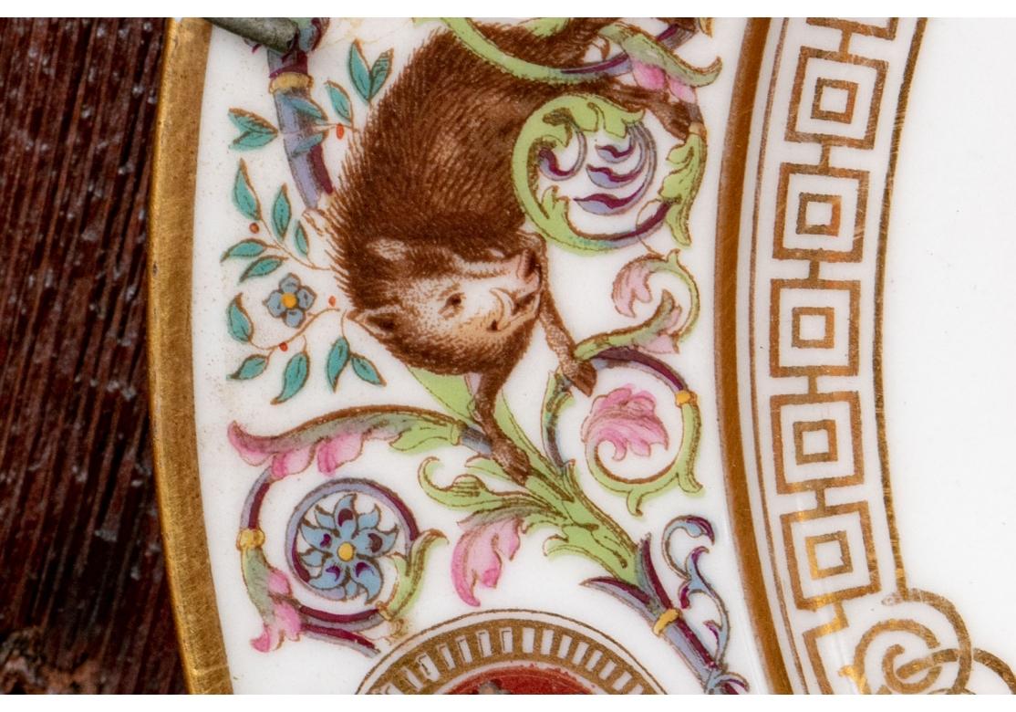 12 Sevres Louis Philippe Plates After The Originals- Chateau De Fontainebleau For Sale 2