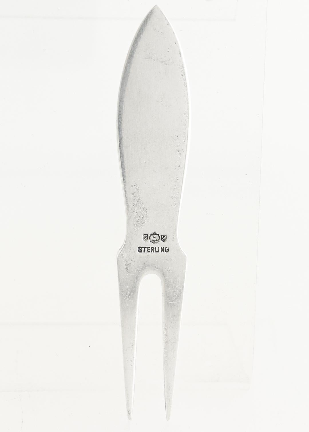 12 Shreve Art Deco Sterling Silver Cocktail or Hors d'oeuvres Picks / Forks For Sale 9