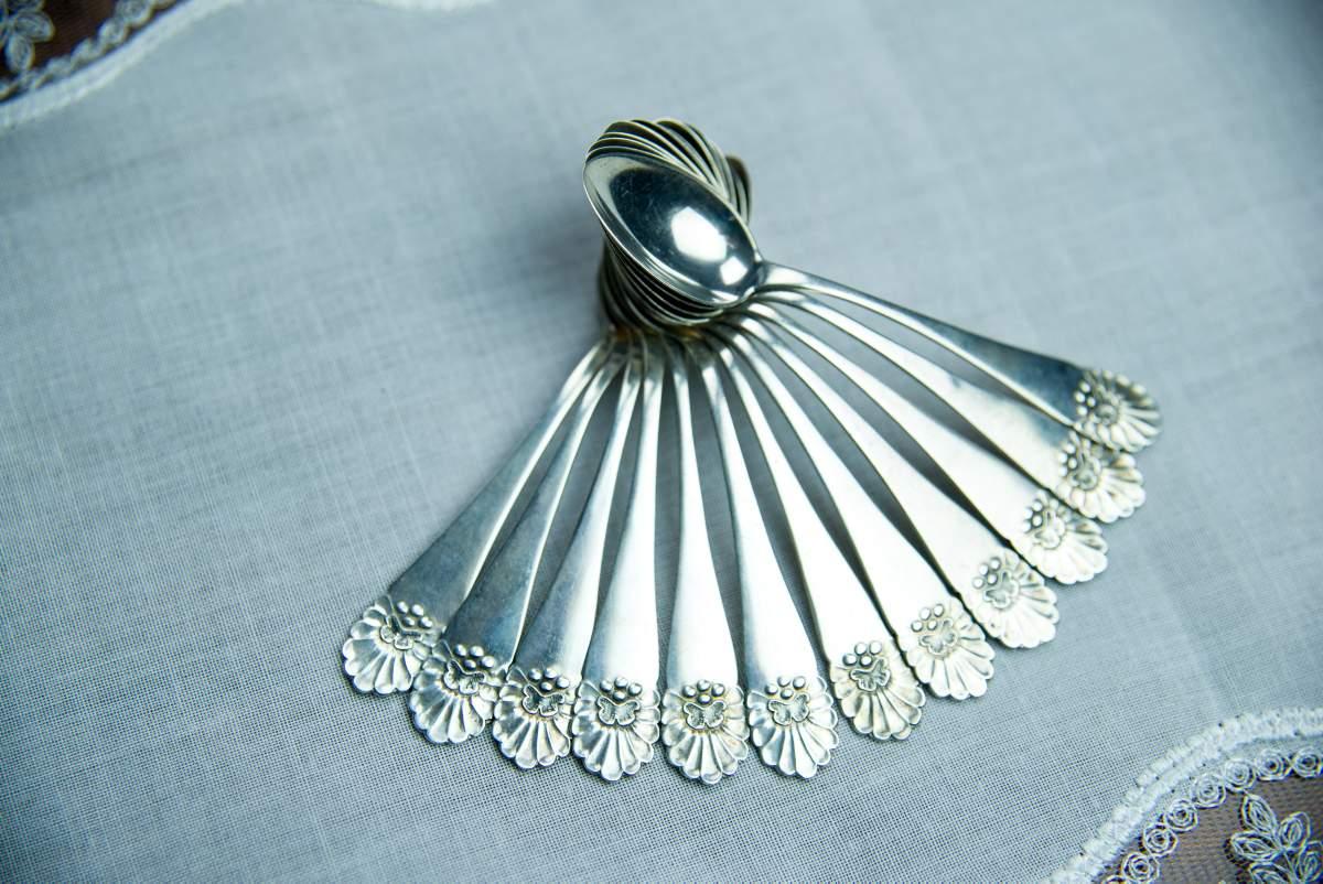 Swedish 12 Silver Mocha Spoons, circa 1951 For Sale