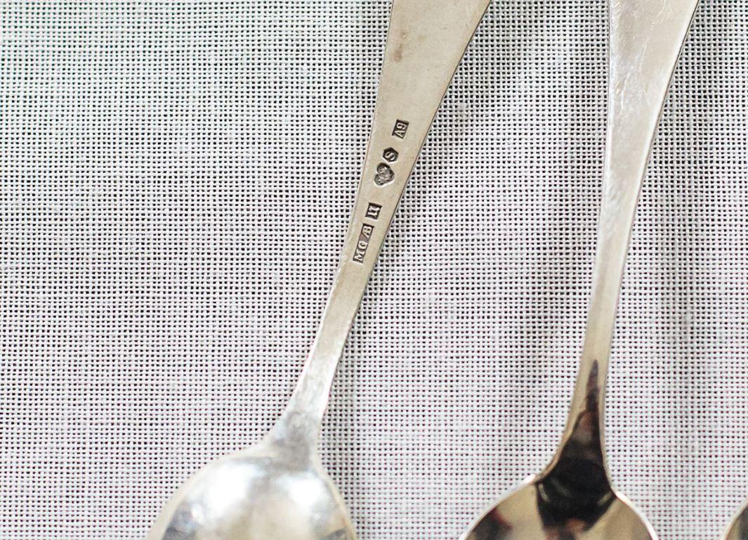 12 Silver Mocha Spoons, circa 1951 In Good Condition For Sale In Opole, PL
