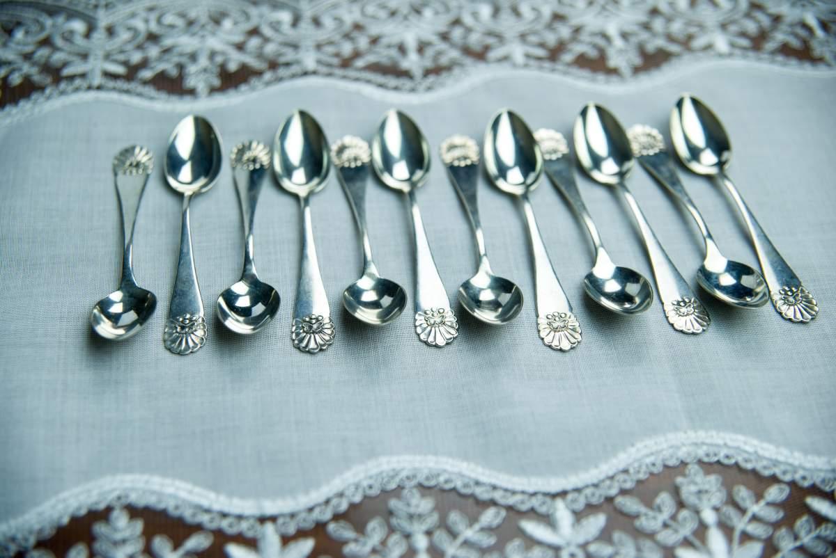 12 Silver Mocha Spoons, circa 1951 For Sale 1