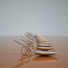 12 Silver Tasting Spoons by Broggi Milano