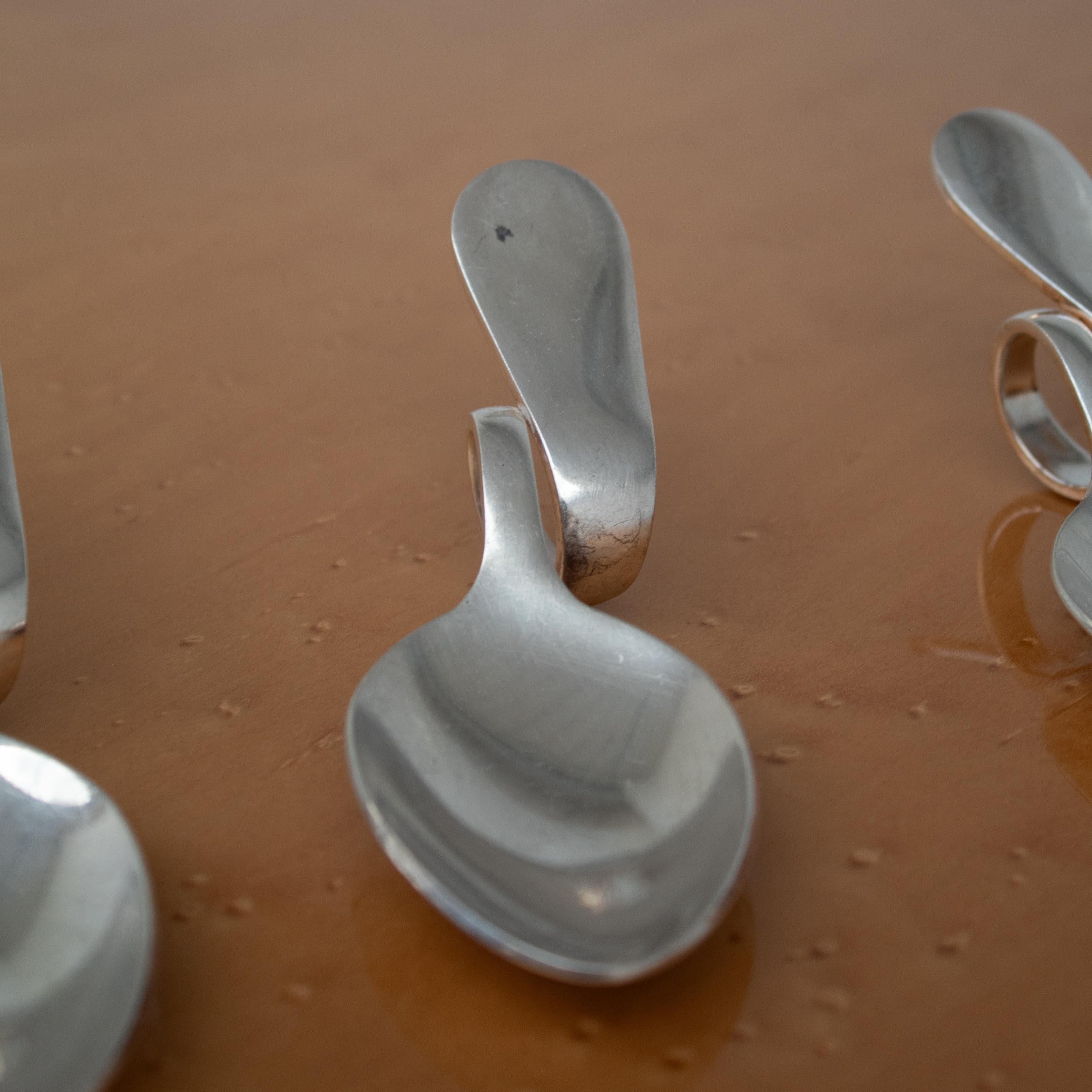 12 cucchiai da degustazione in argento di Broggi Milano In condizioni ottime in vendita a Antwerpen, BE