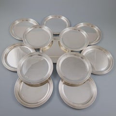 12 Solid Silver Bread Plates
