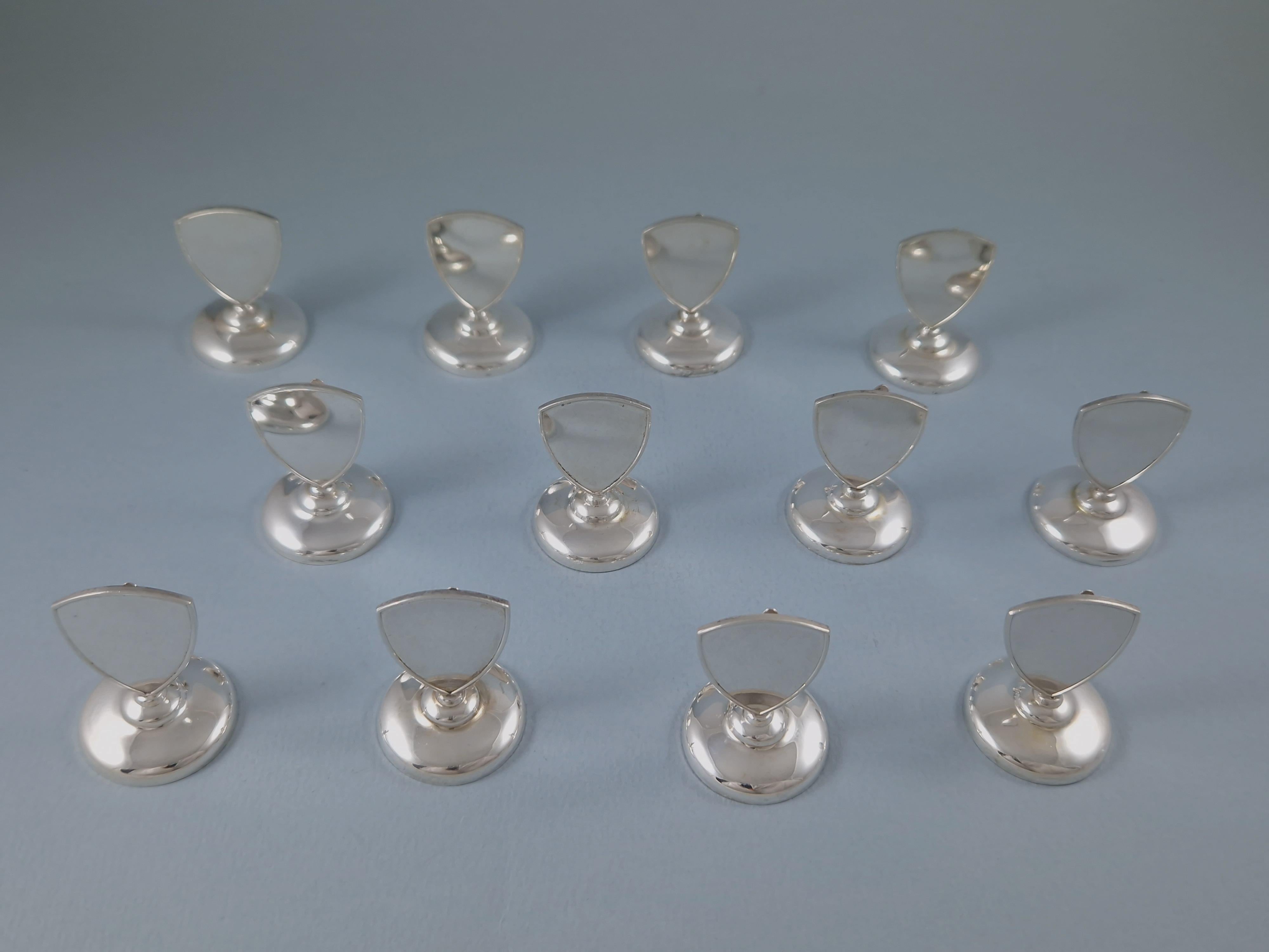 Italian 12 Solid Silver Place Card Holders