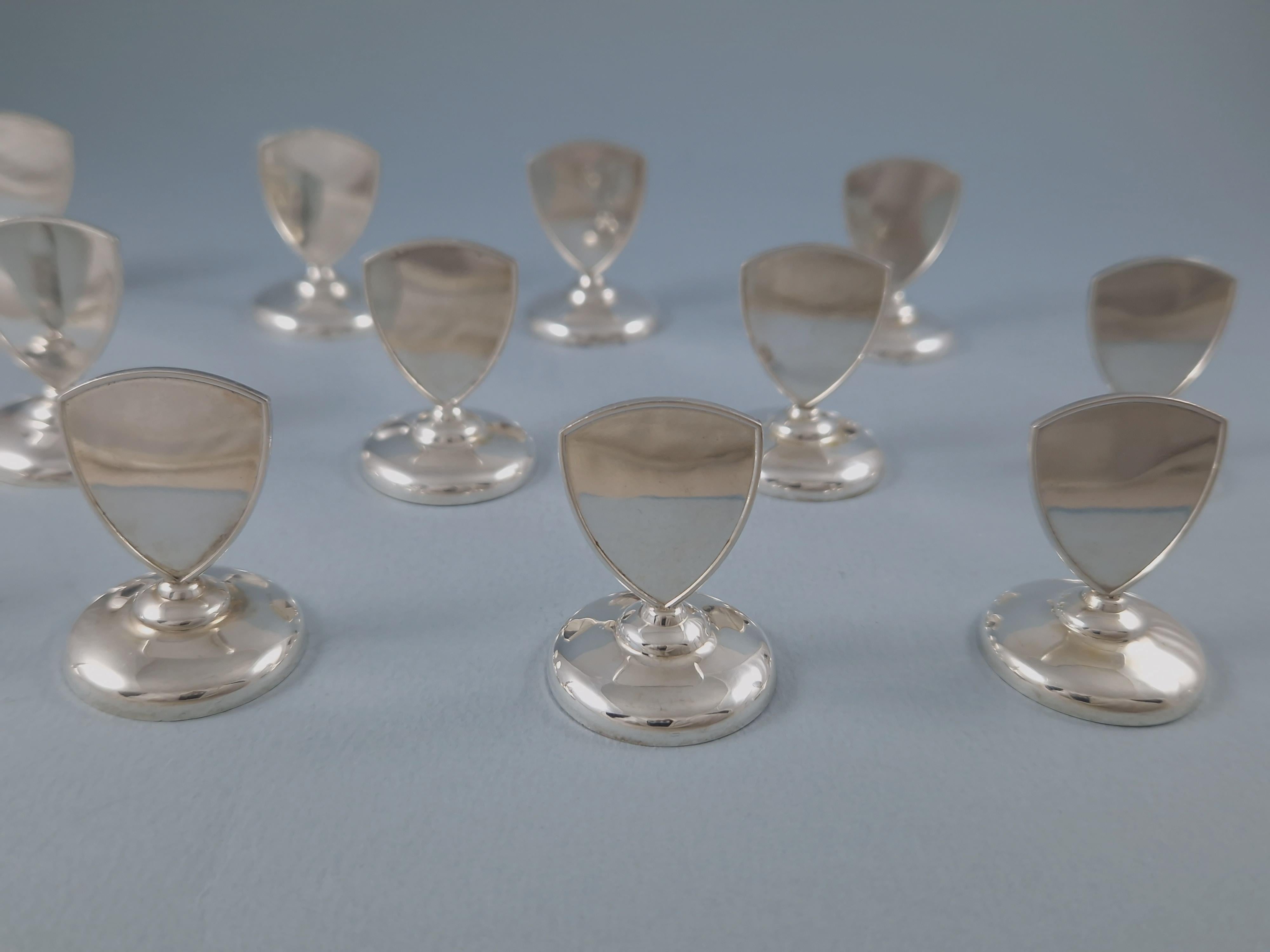 12 Solid Silver Place Card Holders In Good Condition In Saint-Ouen, FR
