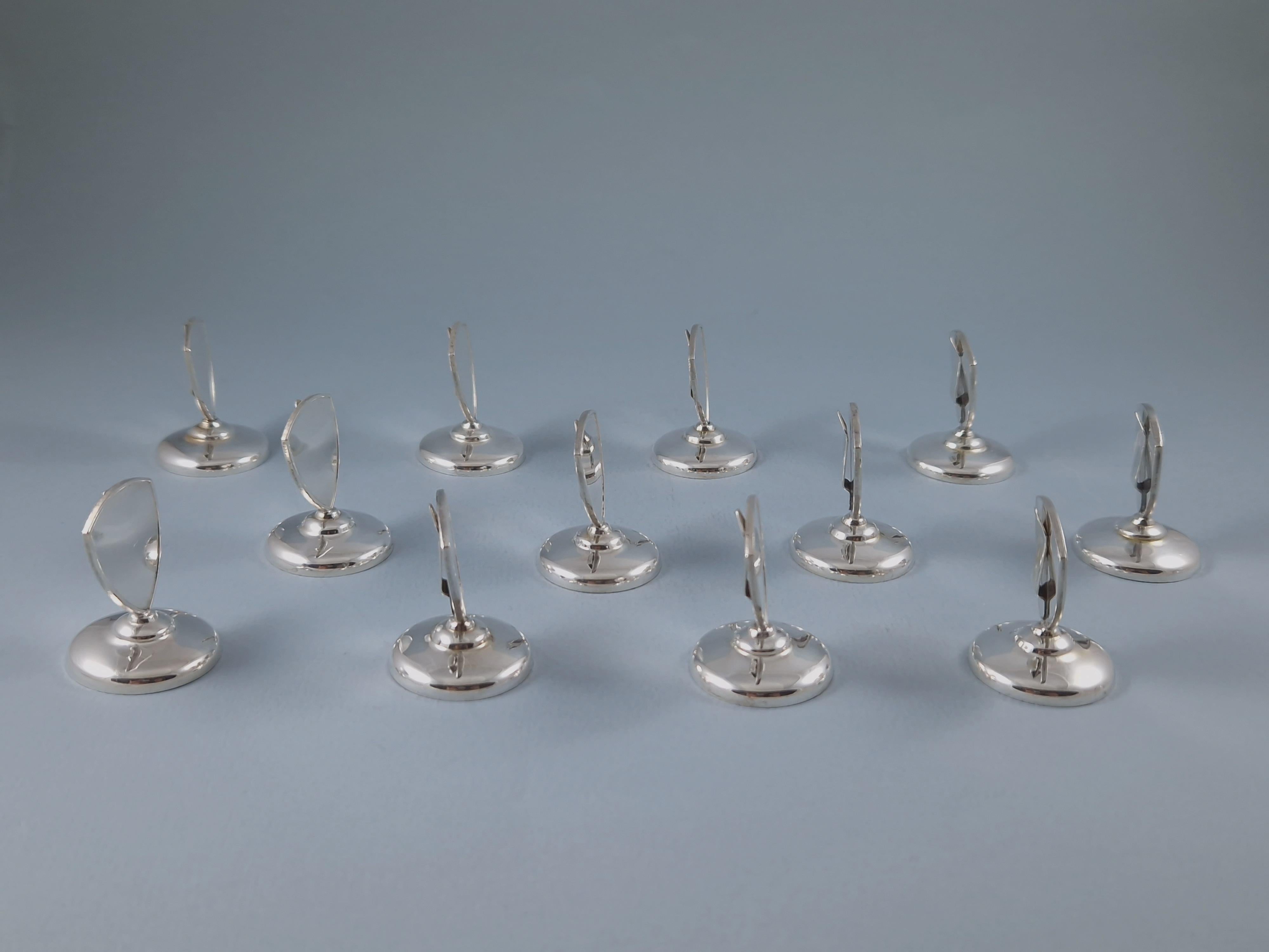 Sterling Silver 12 Solid Silver Place Card Holders