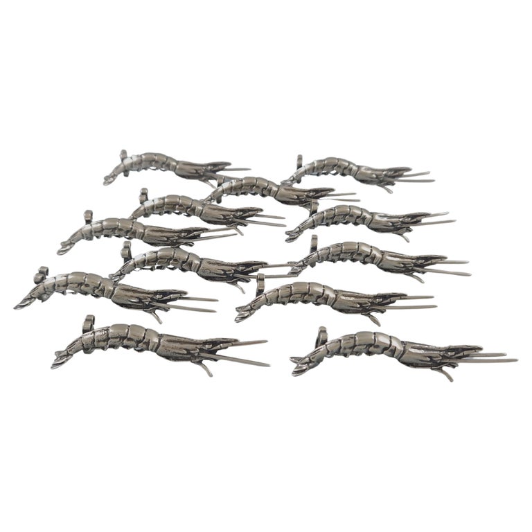 12 Solid Silver Place Card Holders at 1stDibs