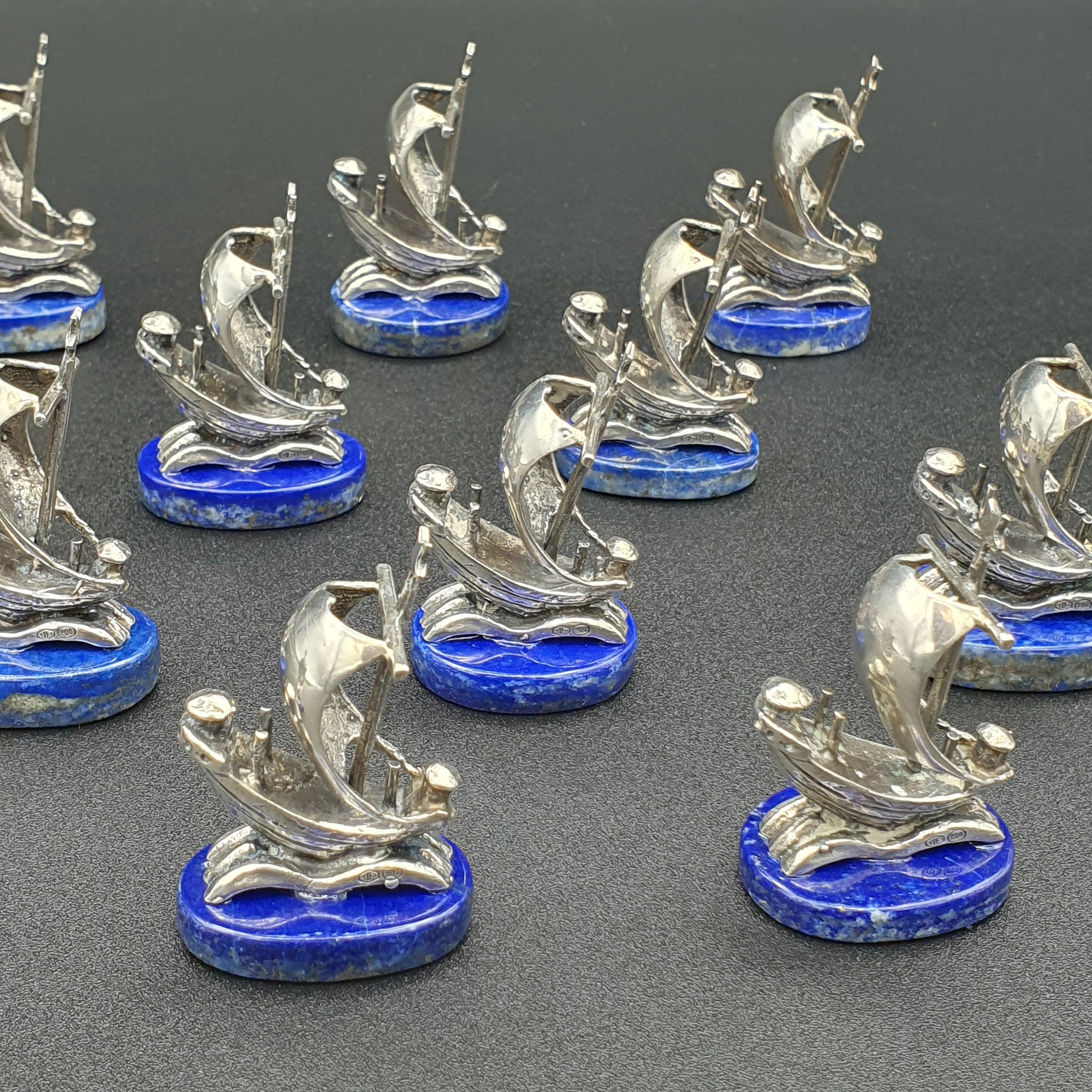 12 Solid Silver Place Cards Holders In Good Condition In Saint-Ouen, FR