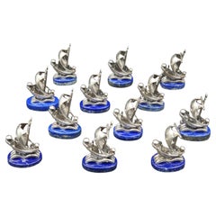12 Solid Silver Place Cards Holders