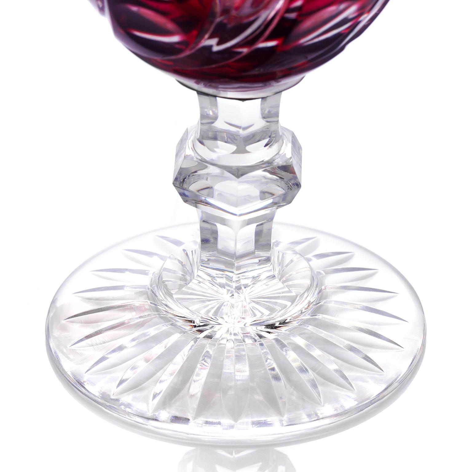 12 St. Louis Cranberry Water Goblets Excellent état - En vente à Litchfield, CT