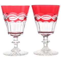 Antique 12 St. Louis Cranberry Water Goblets