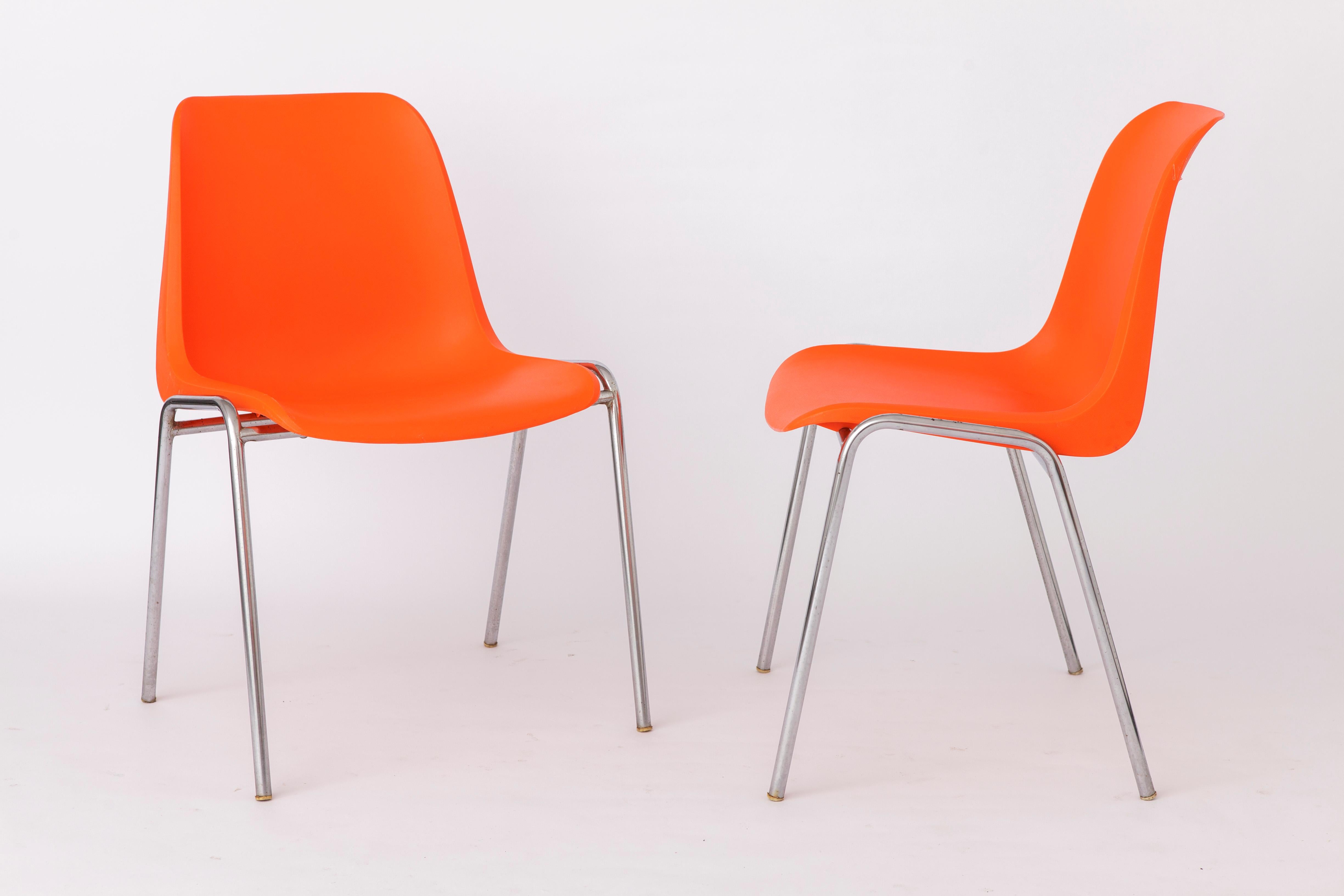 Chrome 12 Stacking Chairs Vintage 1970s, Germany For Sale