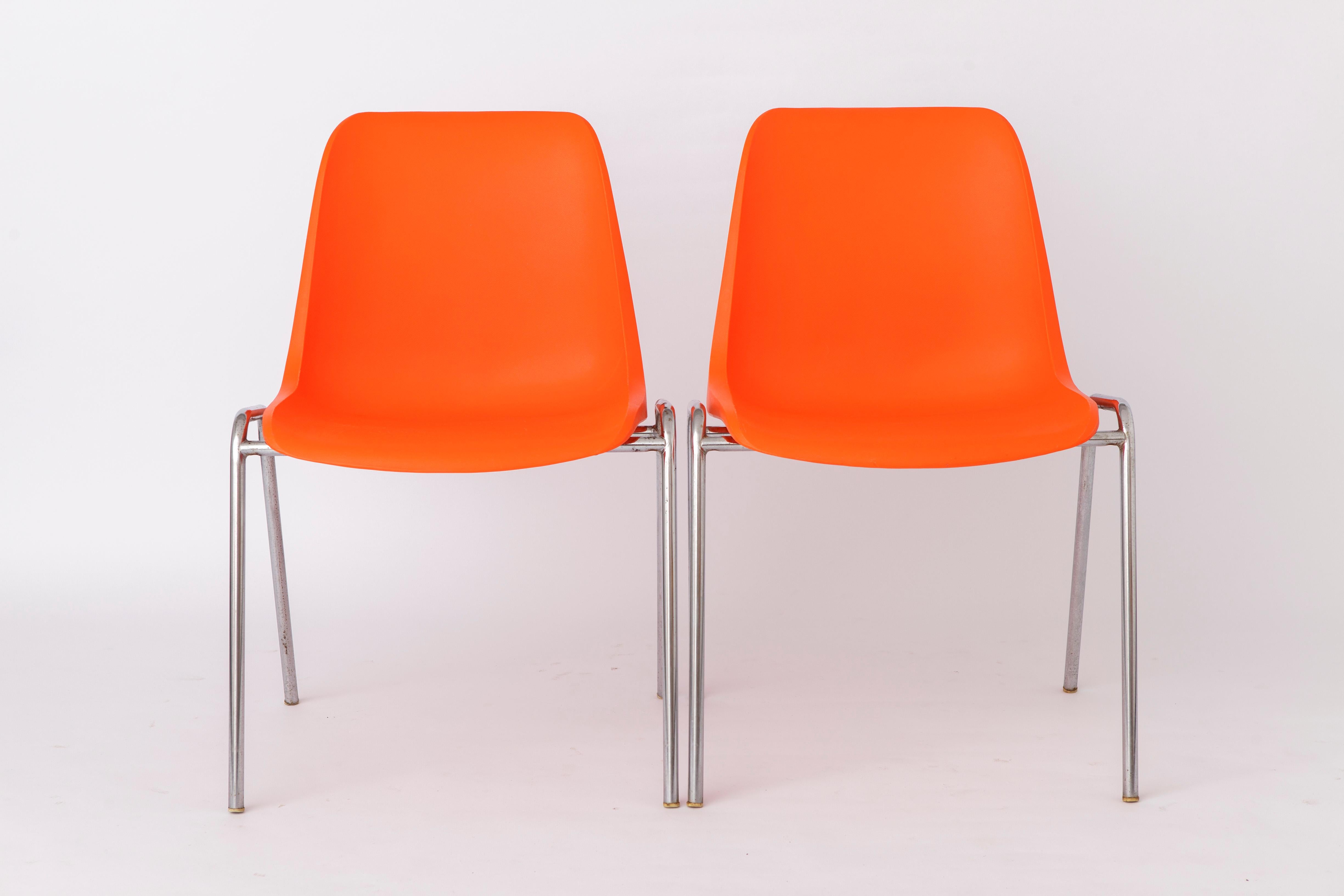 12 Stacking Chairs Vintage 1970s, Germany For Sale 2
