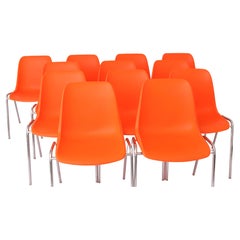 12 Stacking Chairs Vintage 1970s, Germany