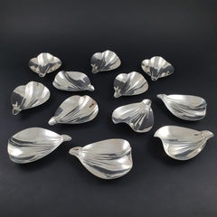 12 Sterling Silver Cups Flowers