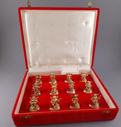 12 porte-cartes de table chérubins en argent sterling doré