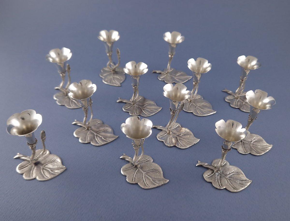 12 Mantenedores de Plata de Ley Flores Italiano