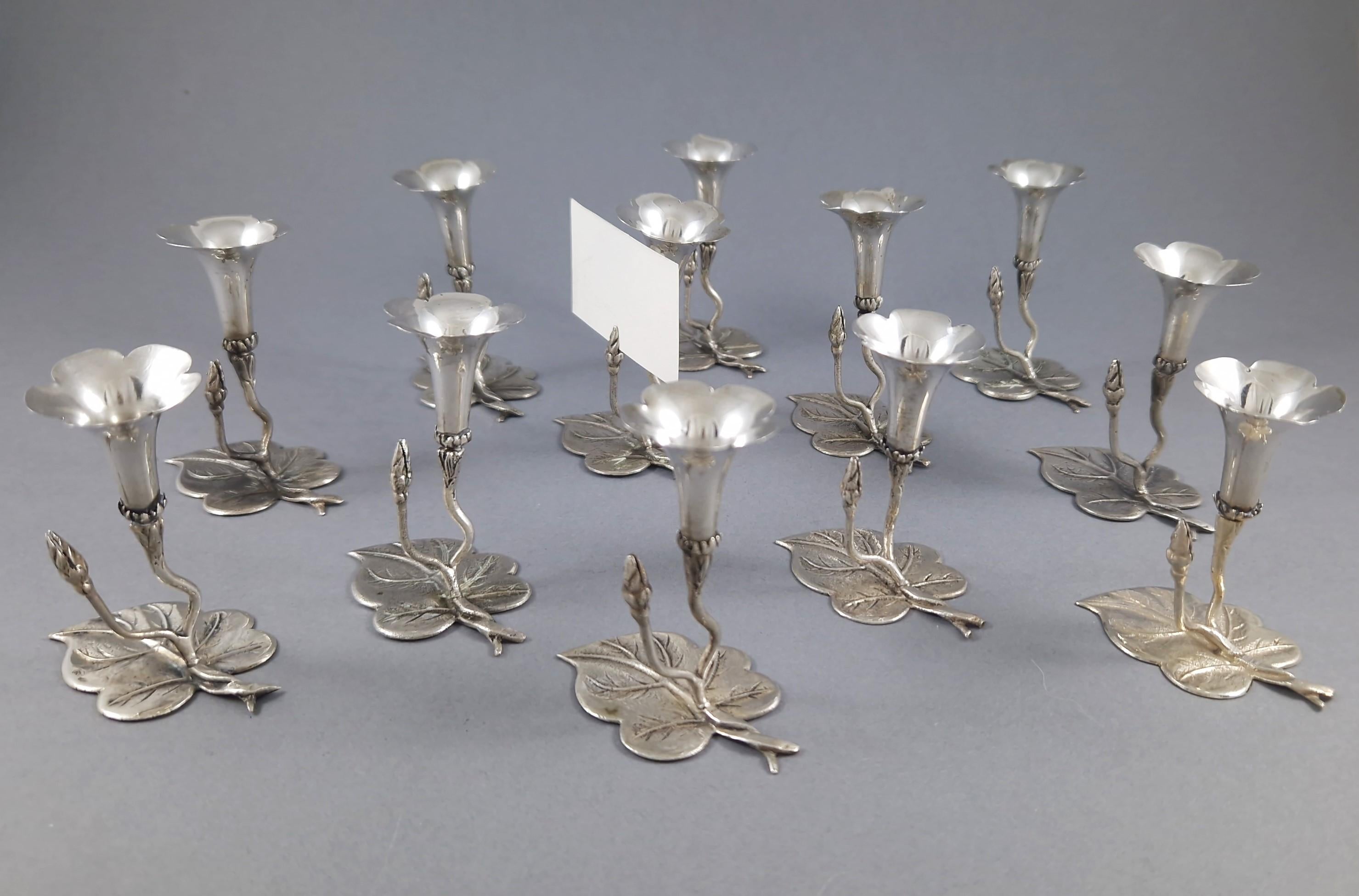 12 Tischkartenhalter aus Sterling Silber im Angebot 2