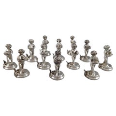 12 Portavasos de Plata de Ley