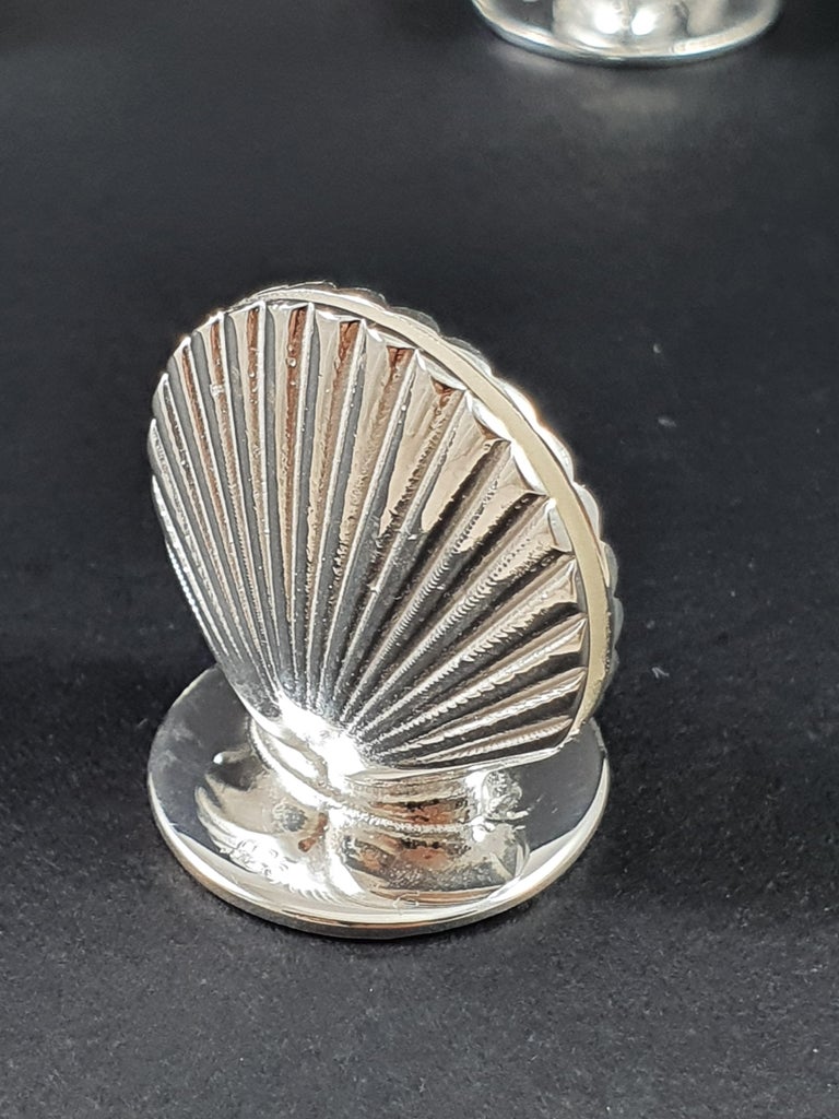 12 Sterling Silver Place Card Holders Shell at 1stDibs