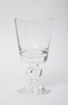 12 Steuben Goblets, Tall Heavy with Blown Teardrop Stem, Excellent Clear Crystal
