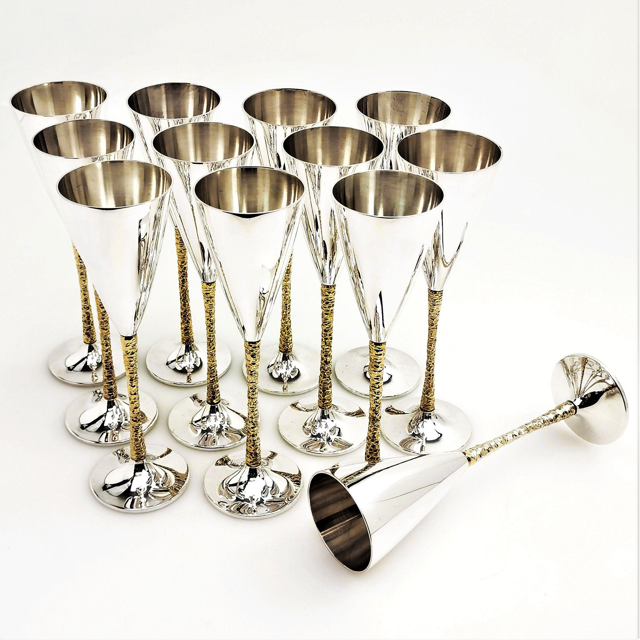 sterling silver champagne glasses