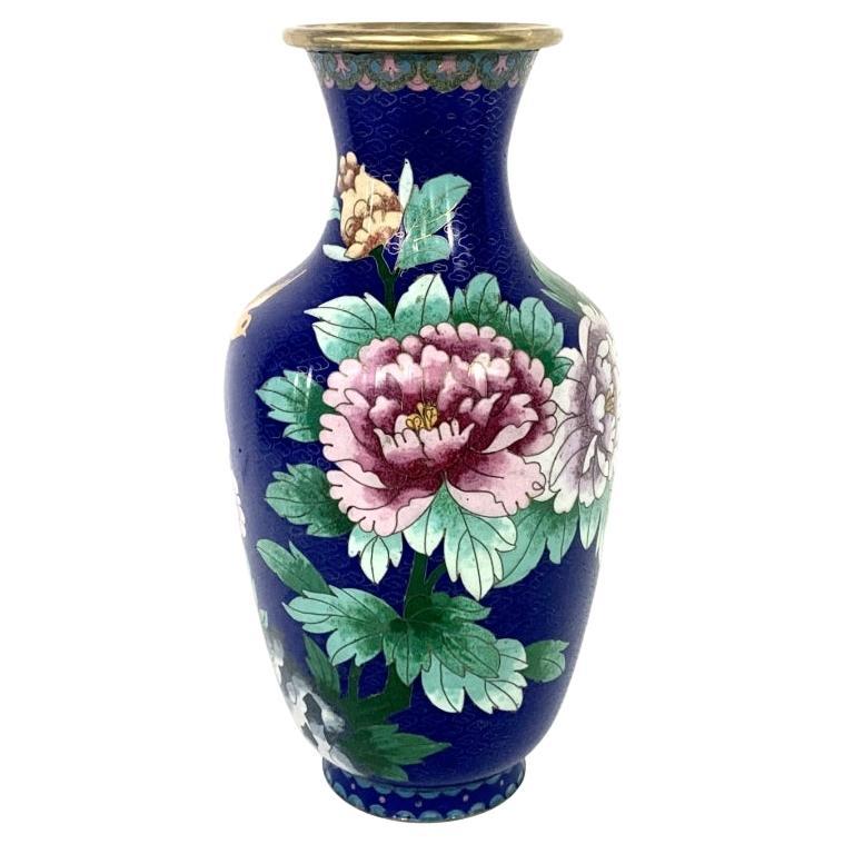 12" große chinesische Cloisionne-Vase im Angebot