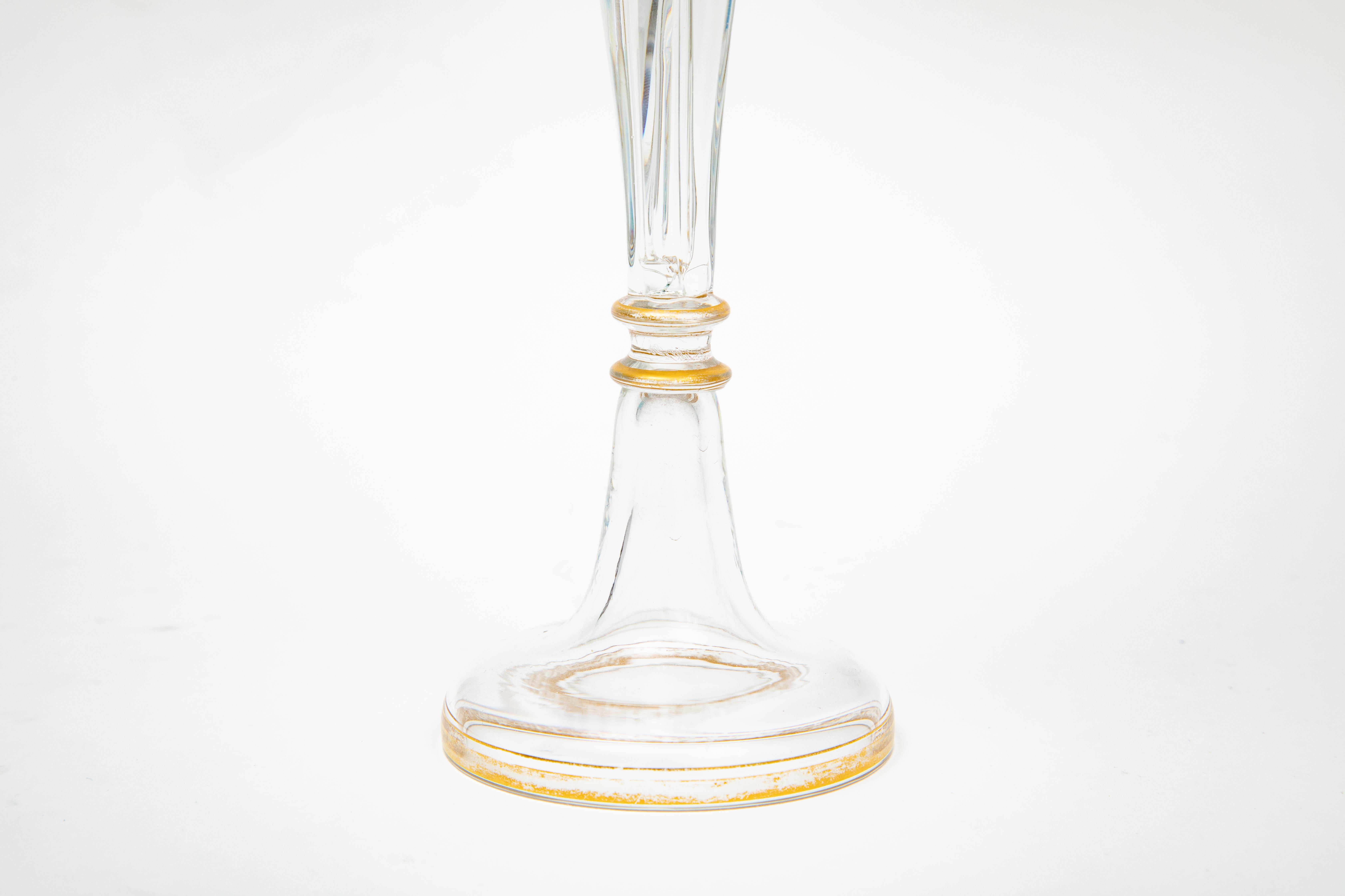 12 Copas de Vino Antiguas Altas y Elegantes con Incrustaciones Doradas. Alrededor de 1880 en venta 3