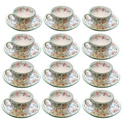 12 Teacups and Saucers Minton Bone China Porcelain Haddon Hall