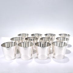 12 gobelets  cocktail en argent sterling ou tasses  Julep menthe Tiffany & Co