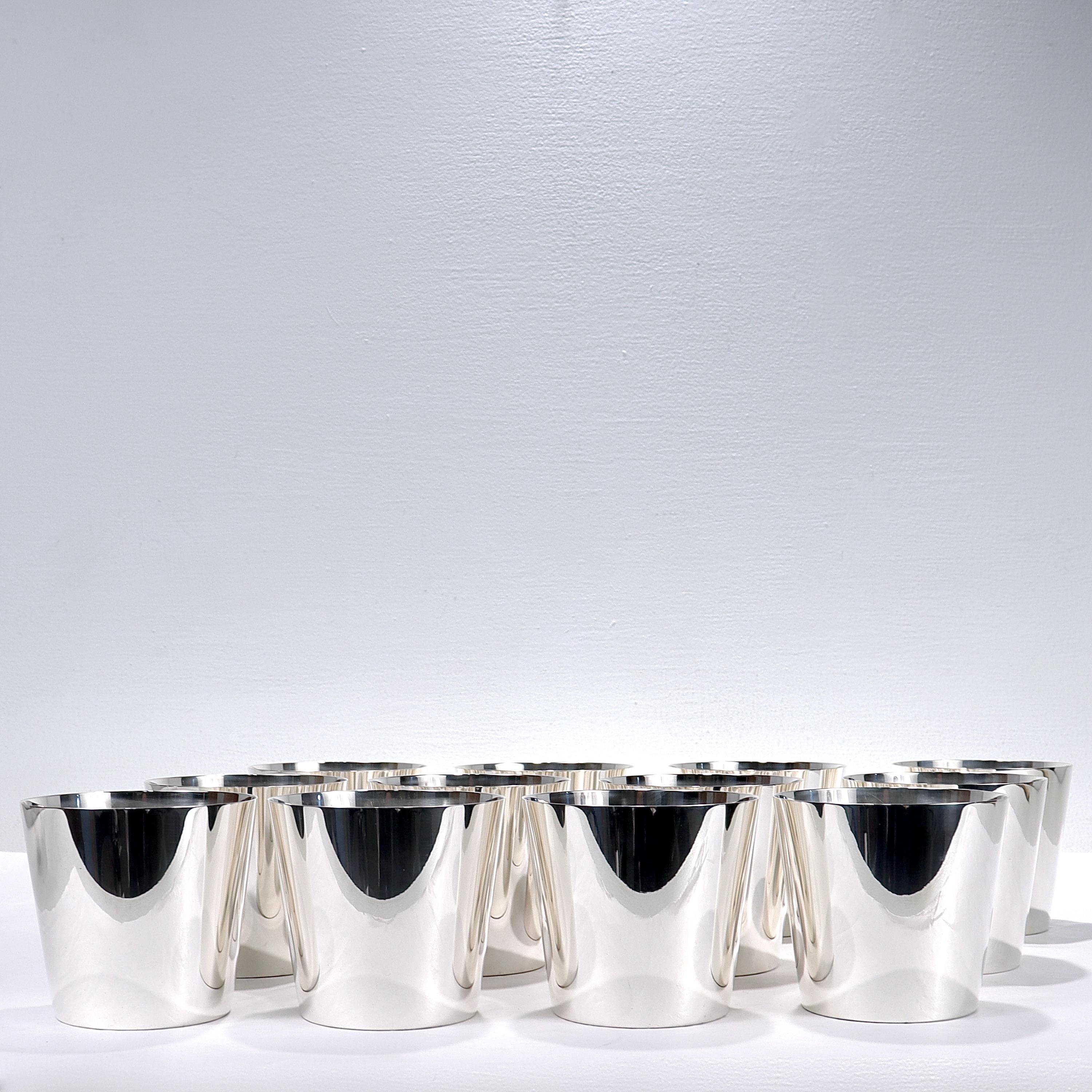 12 Tiffany & Co Sterling Silver Cocktail Tumblers or Mint Julep Cups In Good Condition In Philadelphia, PA