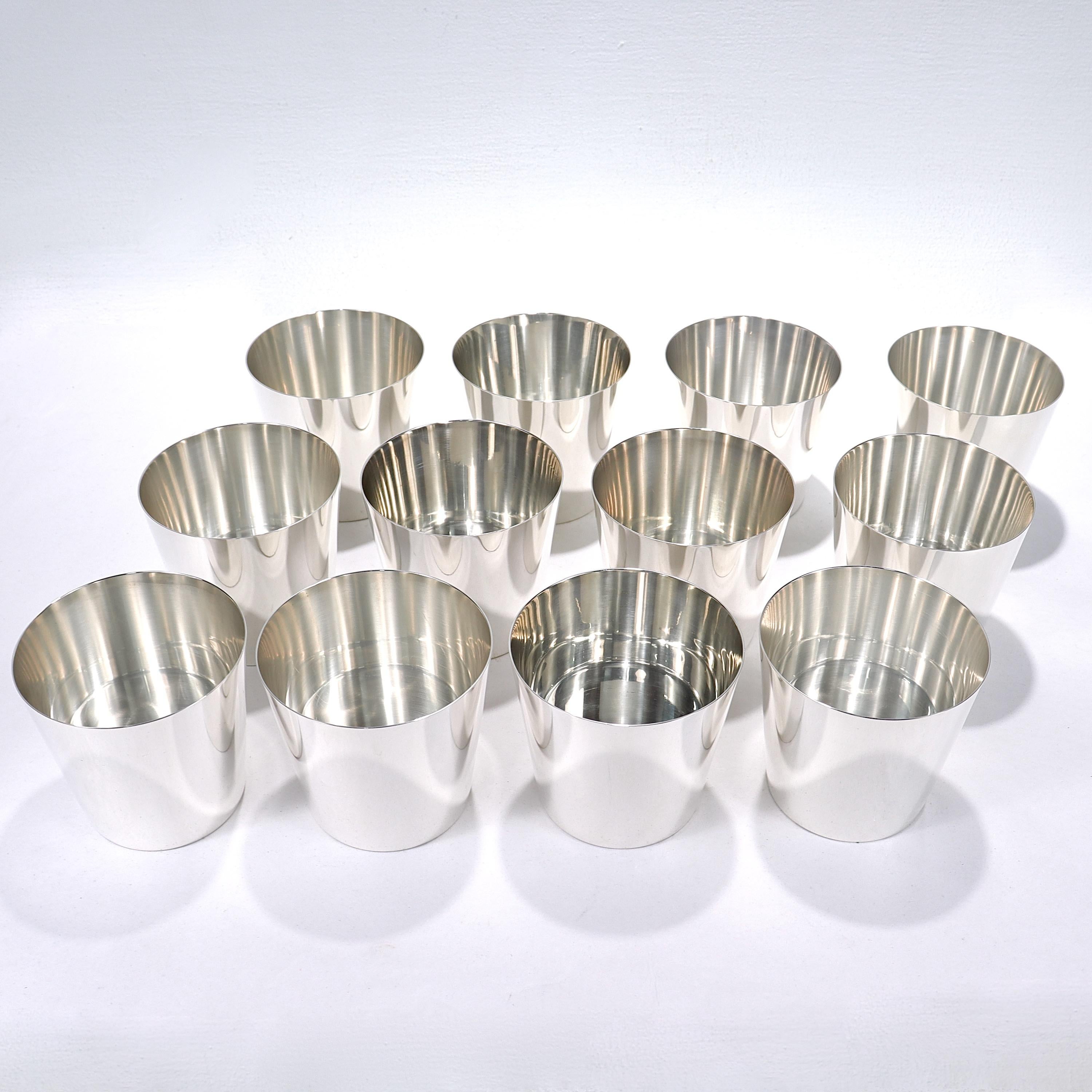 12 Tiffany & Co Sterling Silver Cocktail Tumblers or Mint Julep Cups 1