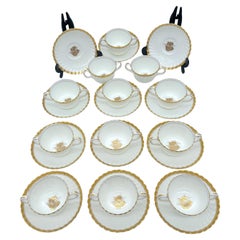 12 tazze e piattini Tiffany & Company Minton con motivo "Gold Crocus