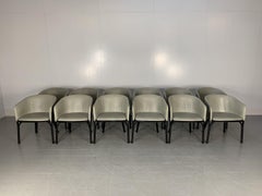 12 Ton "Split" Armchairs - In Grey Leather & Dark Wenge