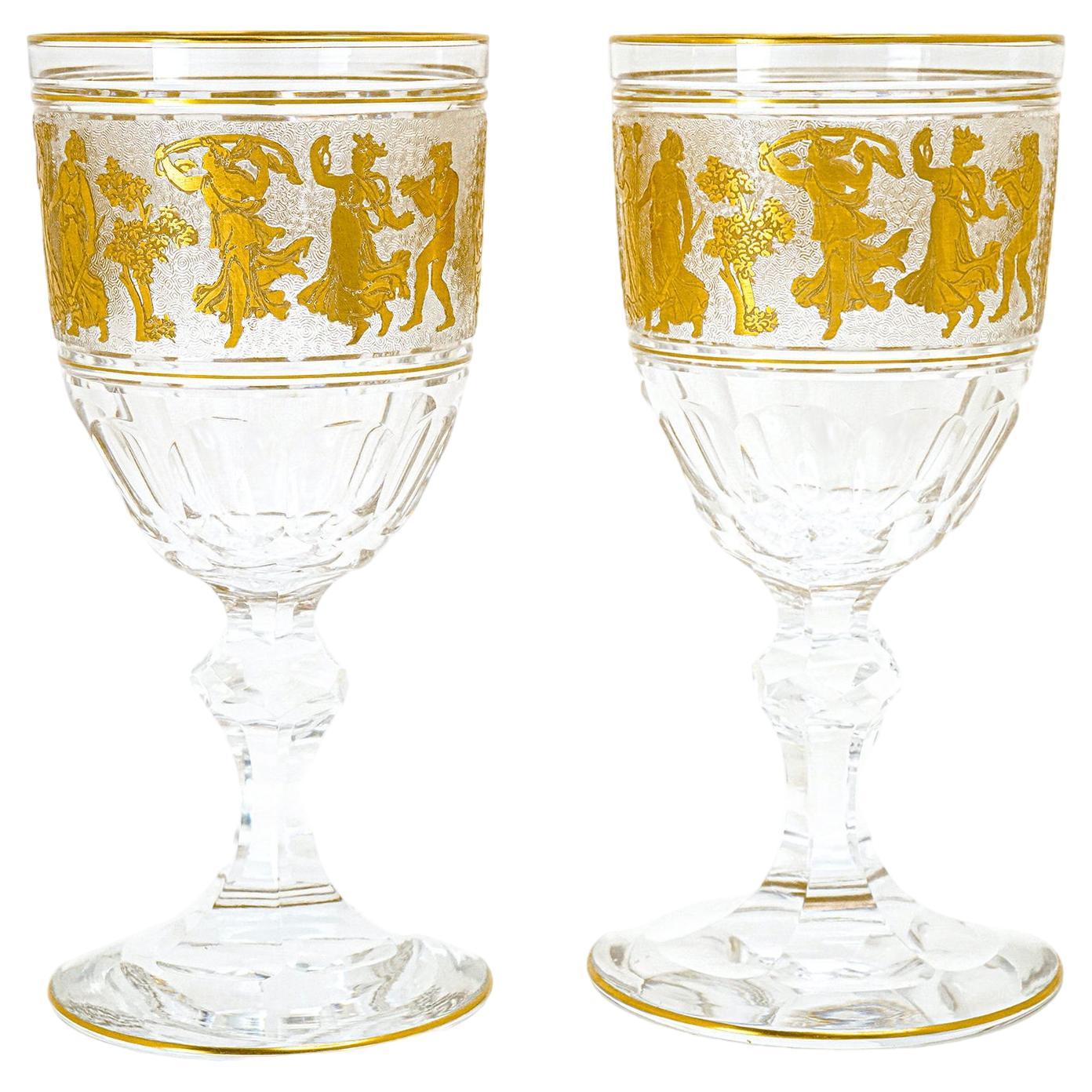 12 Val St. Lambert "Danse de Flore" Water Goblets