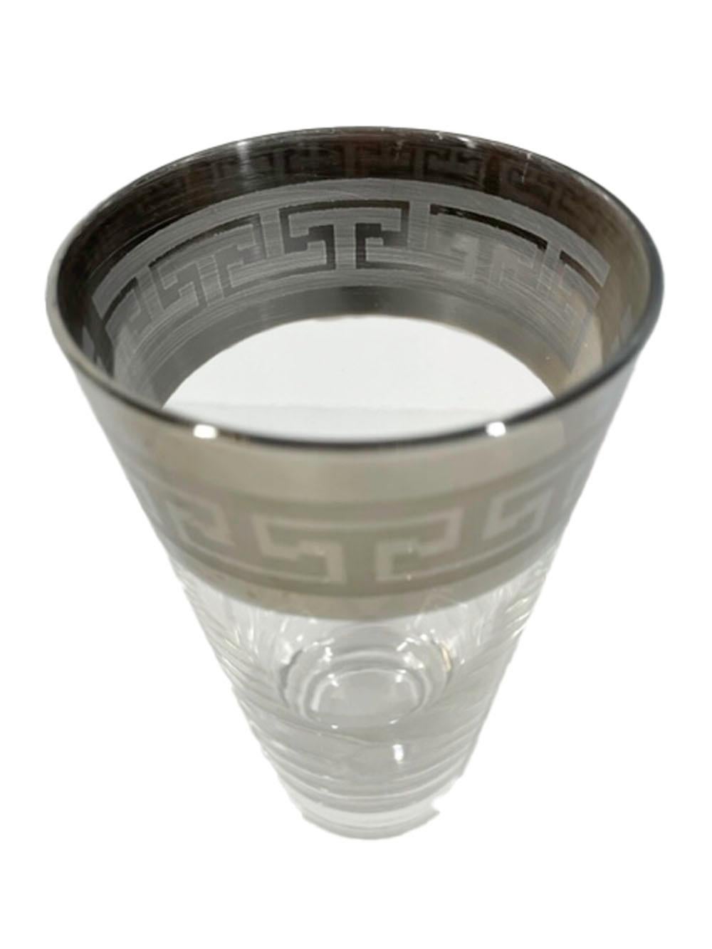 silver rimmed drinking glasses