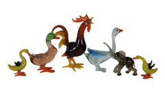 12 Vintage German Hand Blown Art Glass Farm Animal Display Figurines 1" to 3"