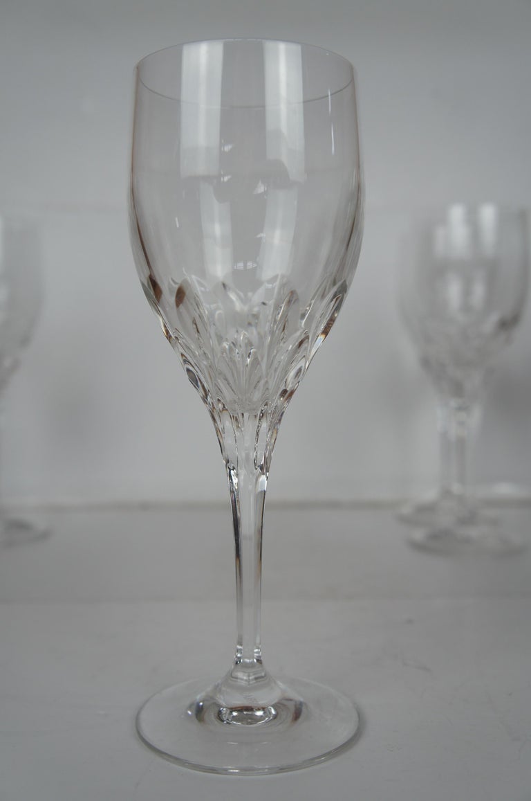 12 Vintage Gorham Cut Crystal Diamond Stemware Wine Water Goblets