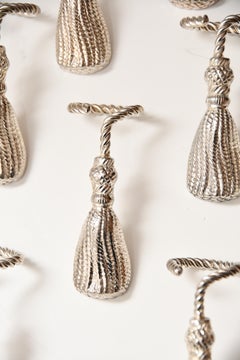 12 Vintage Silver-plated Metal Napkin Holders - France 1970